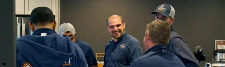 Radiant technicians having a meeting at our headquarters in Austin, TX