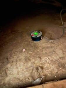 Condensate safety float switch installed to prevent water damage from AC drain issues