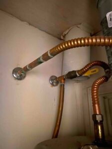 Gas line connection from main to furnace