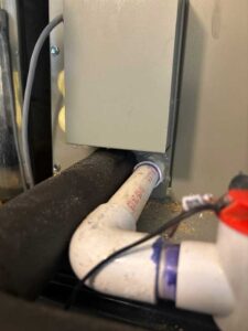 Gas and electrical connections for Trane HVAC system installation