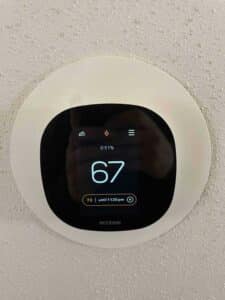 ecobee smart thermostat installed during HVAC system upgrade in San Antonio