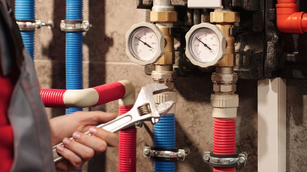 Plumbing Image with Tubes in Background