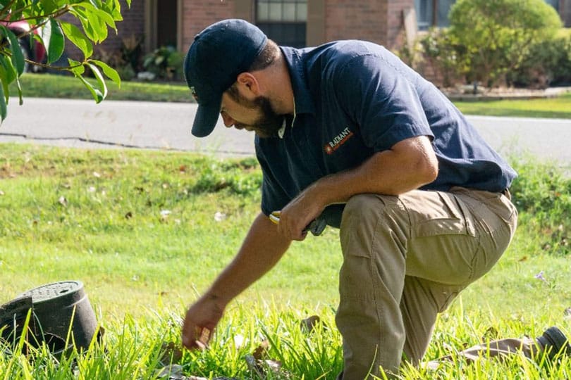 Radiant Technician inspects the sewer lines outside a home