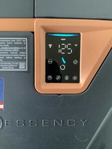 Essency electric water heater temperature control panel set to 125 degrees