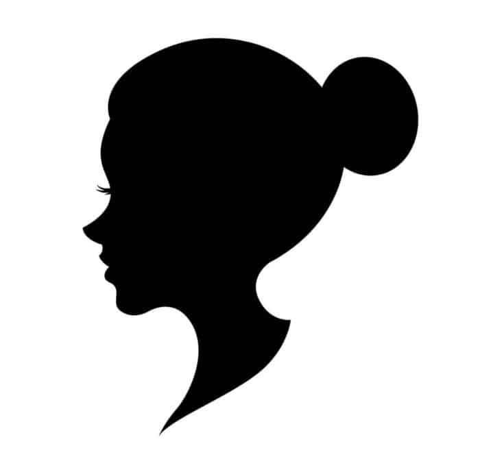 silhouette of a woman's face in profile